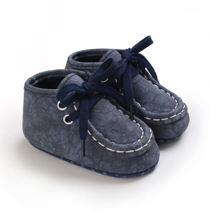 Hoge veterschoenen met gekraakt effect voor babyjongens