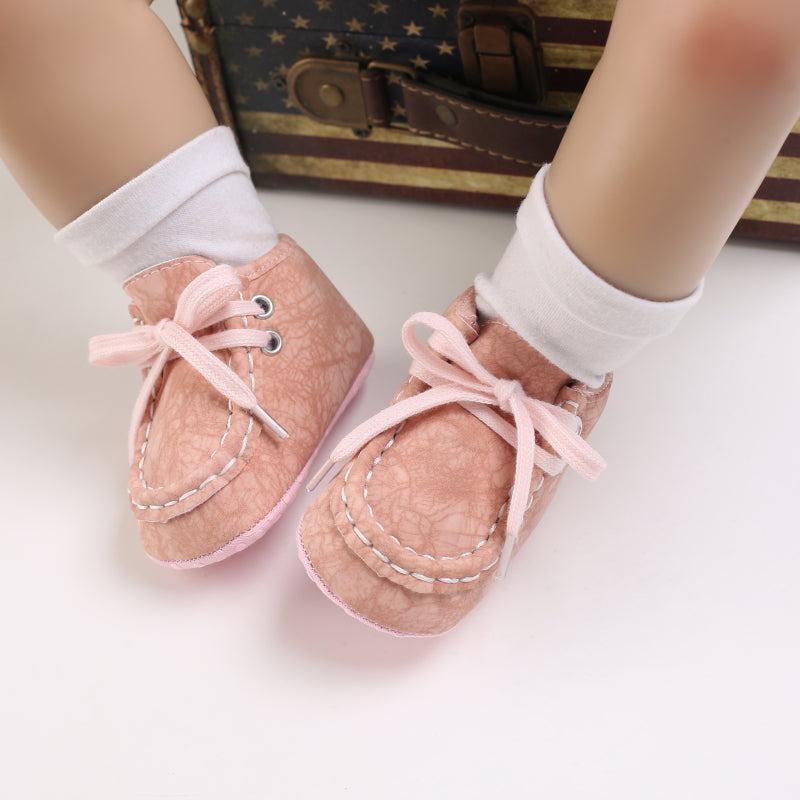 Hoge veterschoenen met gekraakt effect voor babyjongens