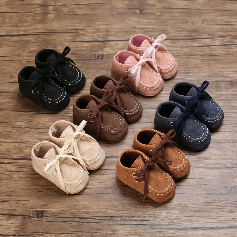 Hoge veterschoenen met gekraakt effect voor babyjongens