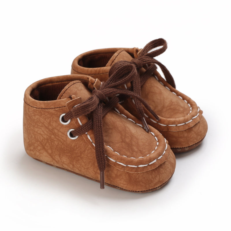 Hoge veterschoenen met gekraakt effect voor babyjongens