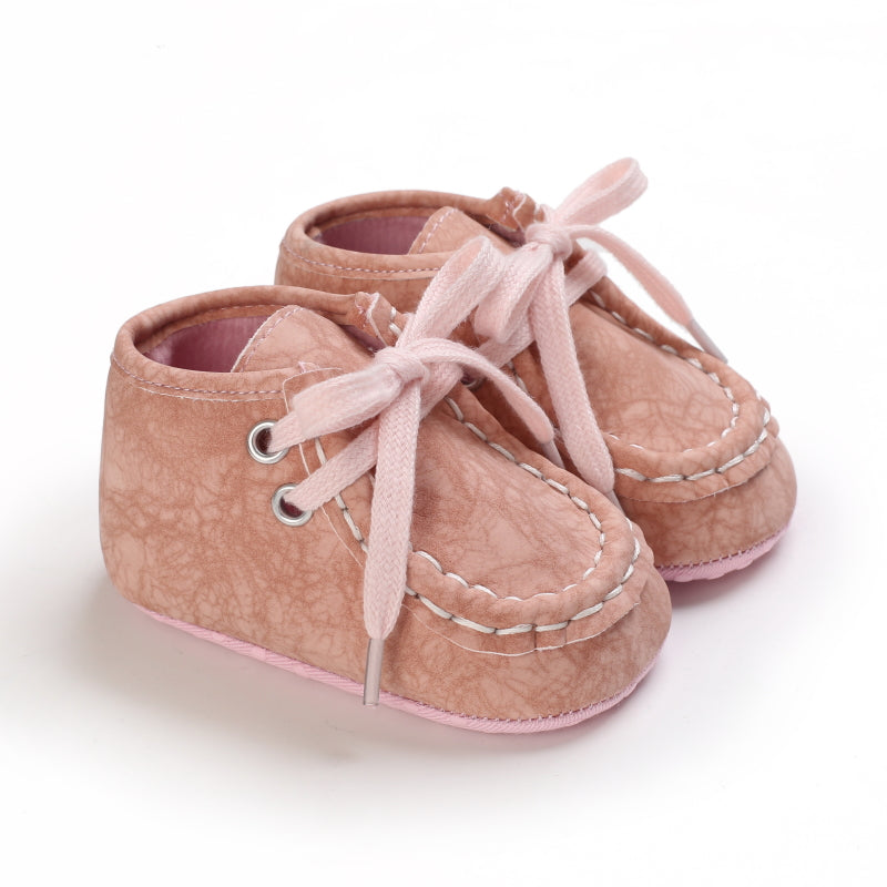 Hoge veterschoenen met gekraakt effect voor babyjongens