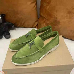 Suède loafer in Britse stijl voor dames, Groen