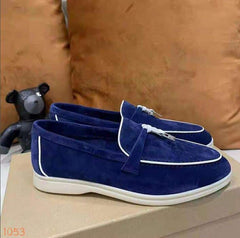 Suède loafer in Britse stijl voor dames, Blauw