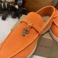 Suède loafer in Britse stijl voor dames, Oranje