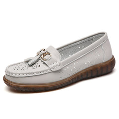 Dames instap loafers met kwastjes, Grijze