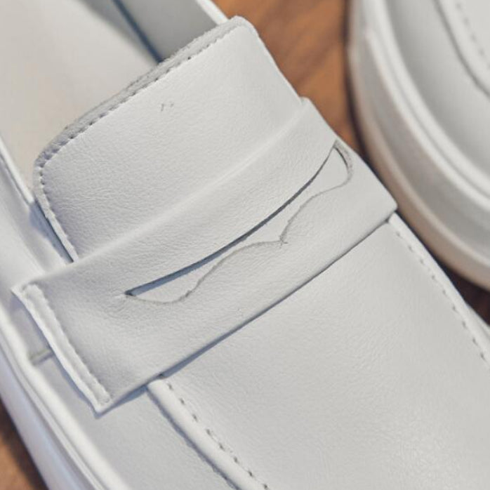 Witte platform loafers voor dames
