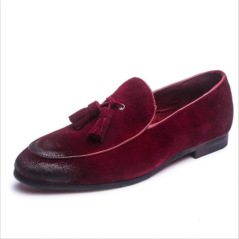 Klassieke zachte suède loafers met kwastjes voor heren