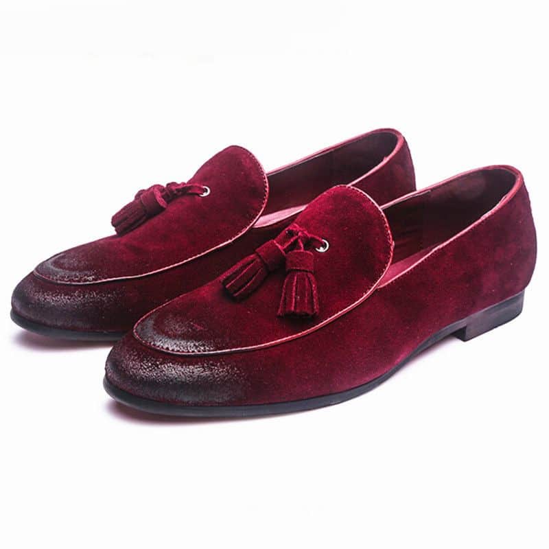 Klassieke zachte suède loafers met kwastjes voor heren
