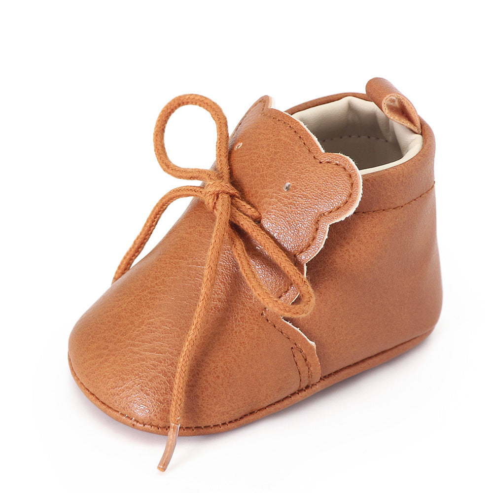 Zachte mocassins met veters en beertjestong voor baby's