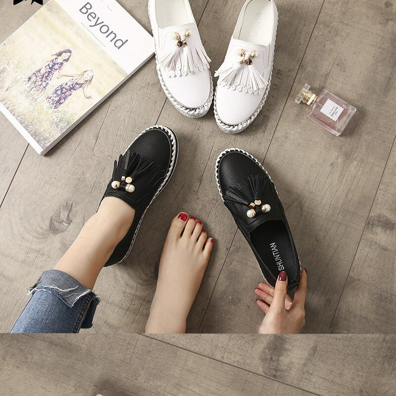 Soepele loafers met kwastjes en trendy details voor dames