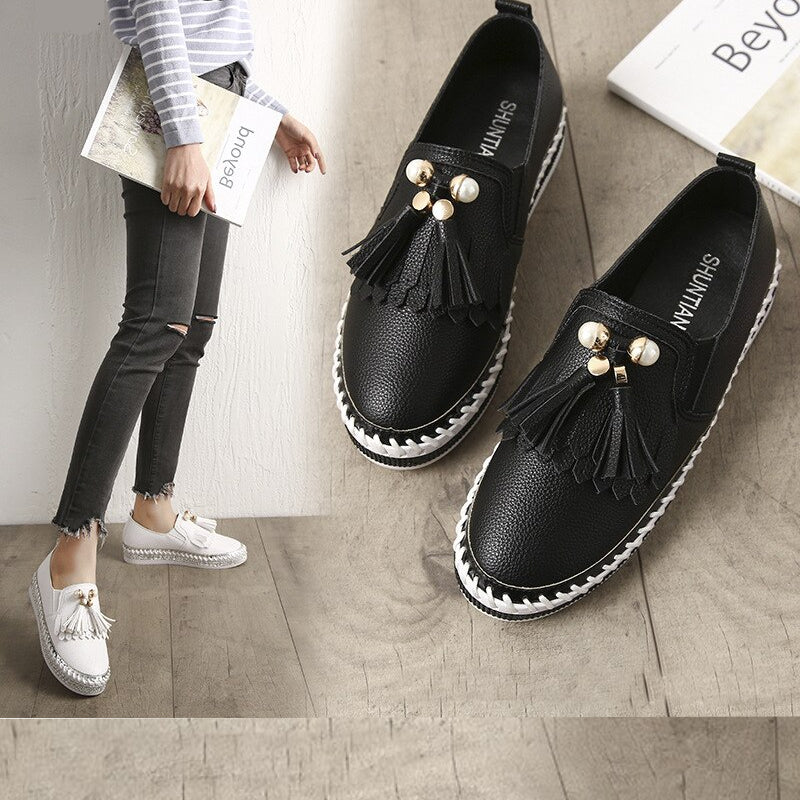 Soepele loafers met kwastjes en trendy details voor dames
