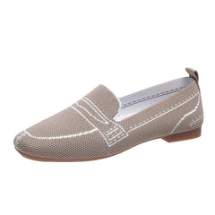 Soepele mesh mocassins met stikselmotief, Beige