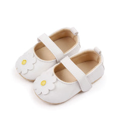 Soepele loafers met bloemenmotief voor babymeisjes, Wit