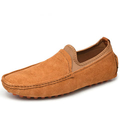 Soepele antislip suède loafers voor heren, Bruin