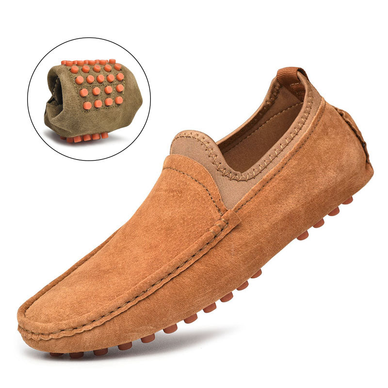 Soepele antislip suède loafers voor heren