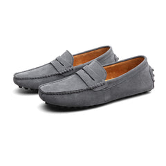 Soepele suède loafers voor heren, Grijze