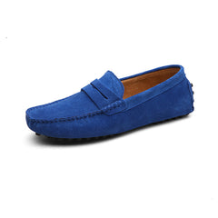 Soepele suède loafers voor heren, Blauw