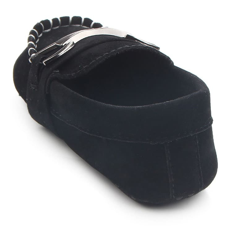 Mocassins in suède-effect met zilveren bit voor babyjongen