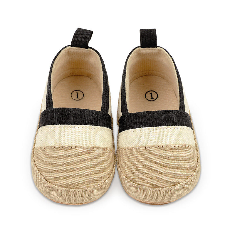 Zomermocassins van canvas met kleurstrepen voor babyjongen