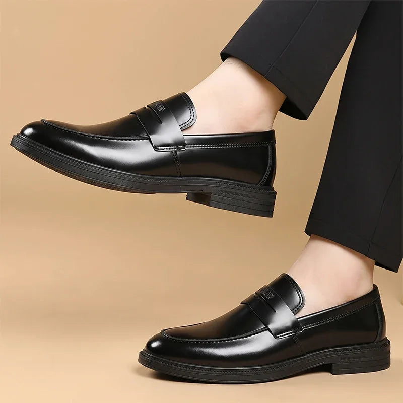 Zwarte herenloafers business-stijl met dikke zool - afbeelding 3