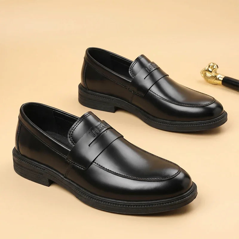 Zwarte herenloafers business-stijl met dikke zool - afbeelding 5