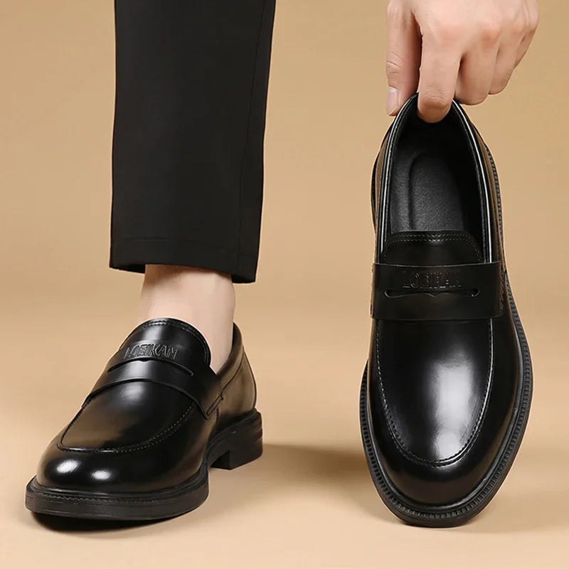 Zwarte herenloafers business-stijl met dikke zool - afbeelding 7