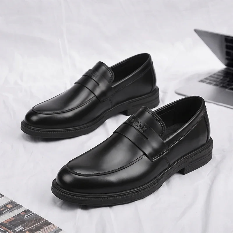 Zwarte herenloafers business-stijl met dikke zool - afbeelding 8