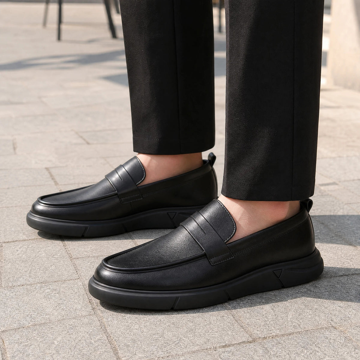 Plateauzool van 3 cm van de heren mocassin