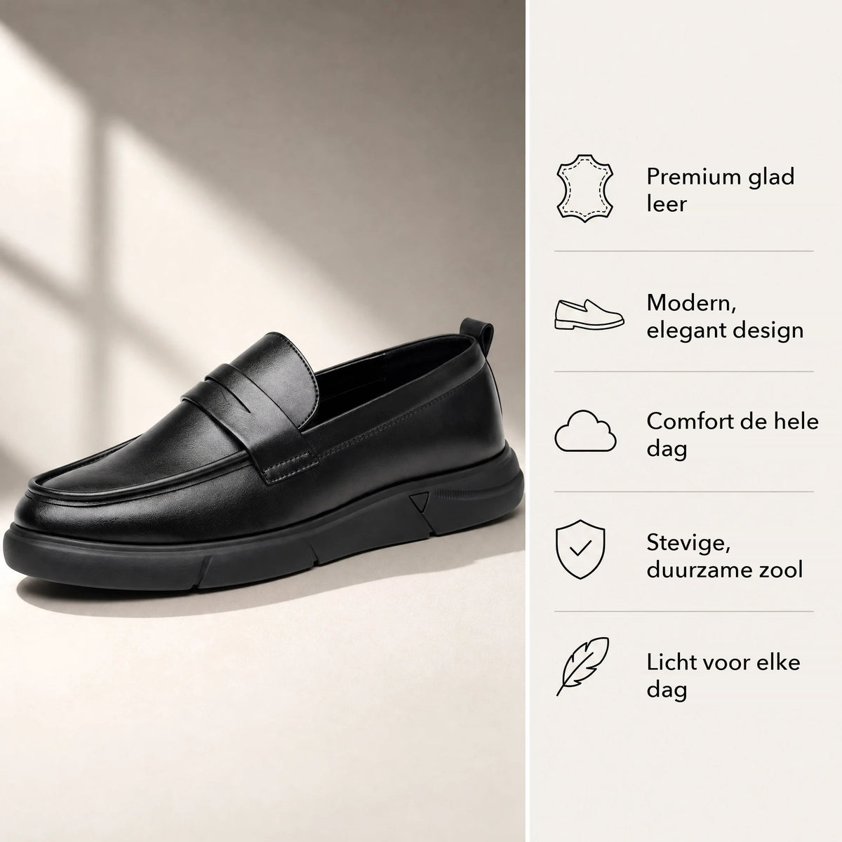 Zichtbare naden bij de neus van de mocassin Afbeelding