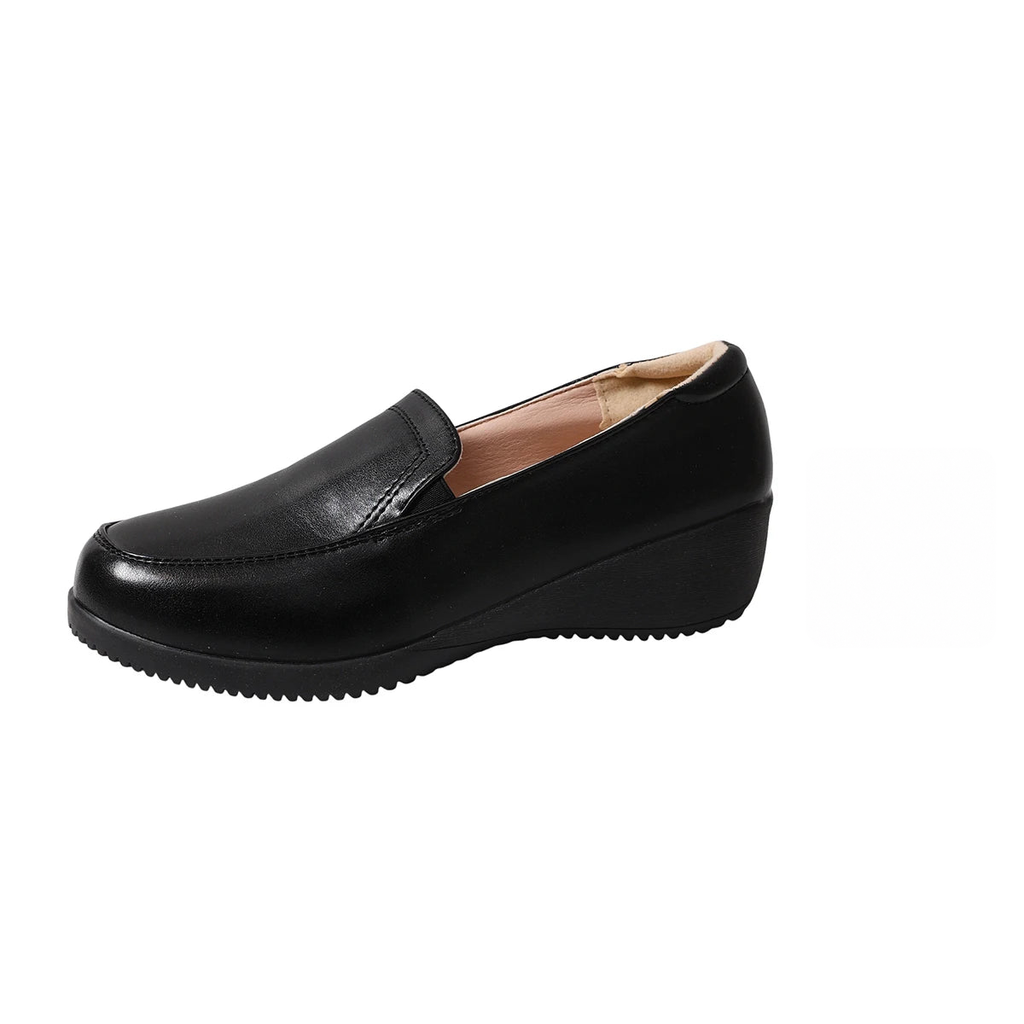 Zwarte sleehak mocassins voor dames, zool