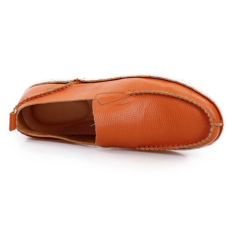 oranje leren loafer