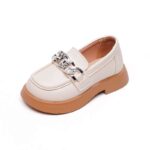 witte mocassin van imitatieleer met kwastje voor meisjes