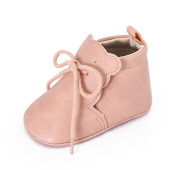 Zachte baby mocassins met veters en teddybeertong