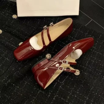 Mary Jane ballerina's van lakleer voor dames