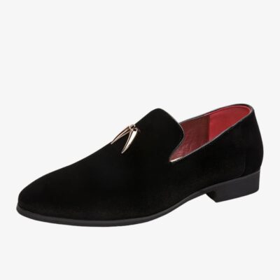 Damesloafers van fluweel met hak