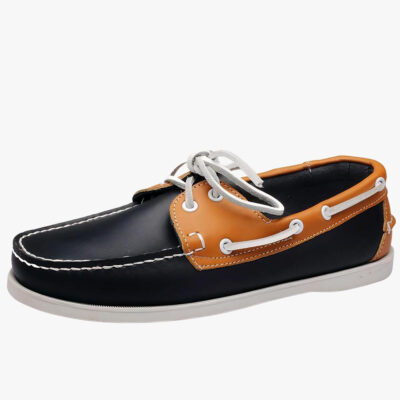 Leren bootschoenen met veters voor heren