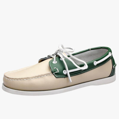 Leren bootschoenen met veters voor heren
